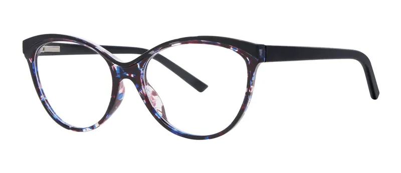Onlooker Blue/Crystal oval prescription eyeglasses, angled view