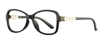 Opera Black round prescription eyeglasses, angled view