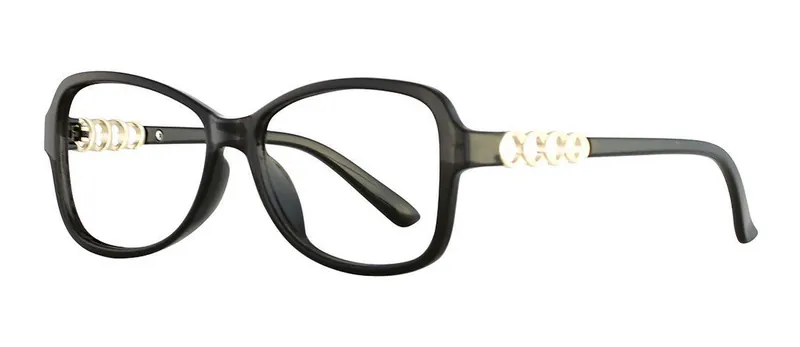 Opera Black round prescription eyeglasses, angled view