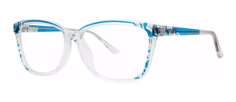Origin Blue Crystal rectangle prescription eyeglasses, angled view