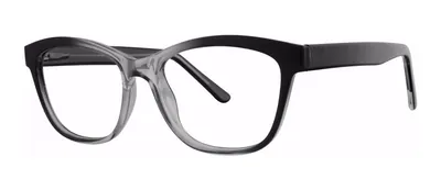 Outcome Black oval prescription eyeglasses, angled view