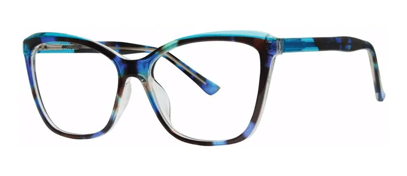 Outguess Blue cat-eye prescription eyeglasses, angled view