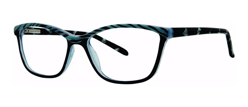 Pause Black/Blue oval prescription eyeglasses, angled view