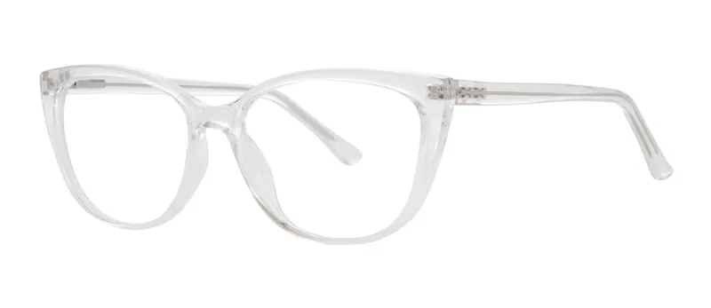 Perspective Crystal cat-eye prescription eyeglasses, angled view