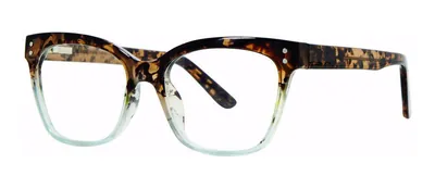 Reaction Tortoise/Blue rectangle prescription eyeglasses, angled view