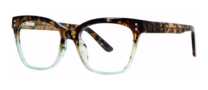 Reaction Tortoise/Blue rectangle prescription eyeglasses, angled view