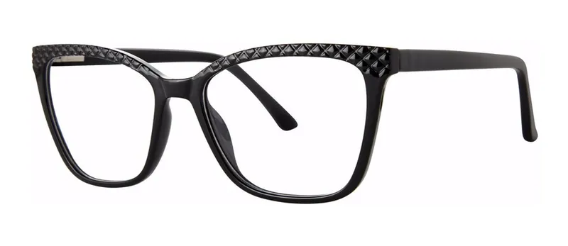 Relentless Black rectangle prescription eyeglasses, angled view
