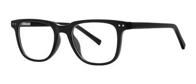 Require Black oval prescription eyeglasses, angled view