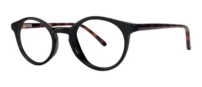 Rivalry Black/Tortoise round prescription eyeglasses, angled view