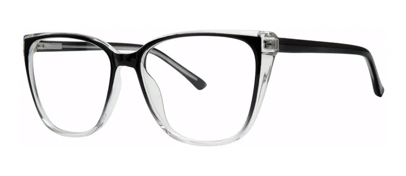 Sabrina Black/Crystal Fade square prescription eyeglasses, angled view