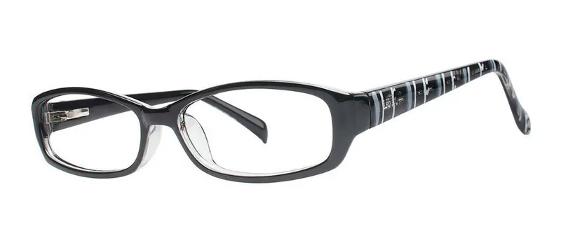 Shelby Black oval prescription eyeglasses, angled view