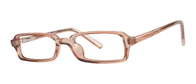 Skippy Brown rectangle prescription eyeglasses, angled view