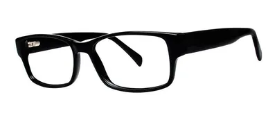 Slick Black rectangle prescription eyeglasses, angled view