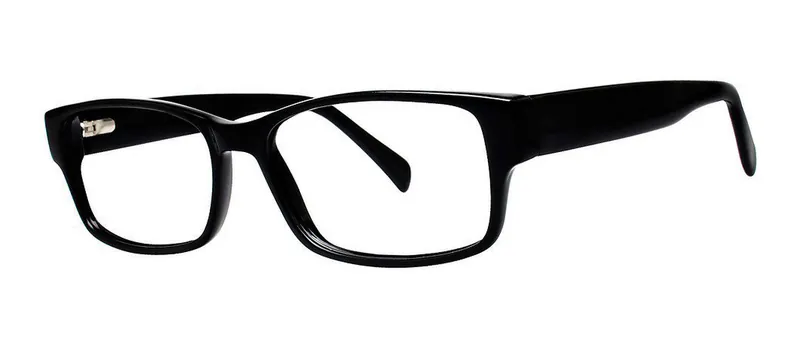 Slick Black rectangle prescription eyeglasses, angled view