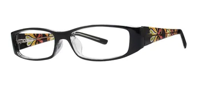 Swirl Black oval prescription eyeglasses, angled view