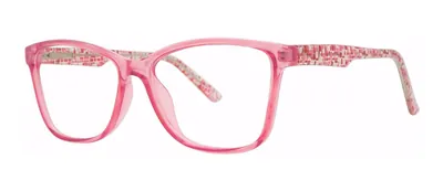 Symbolic Pink Crystal cat-eye prescription eyeglasses, angled view