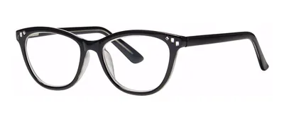 Thrilling Black/Crystal oval prescription eyeglasses, angled view