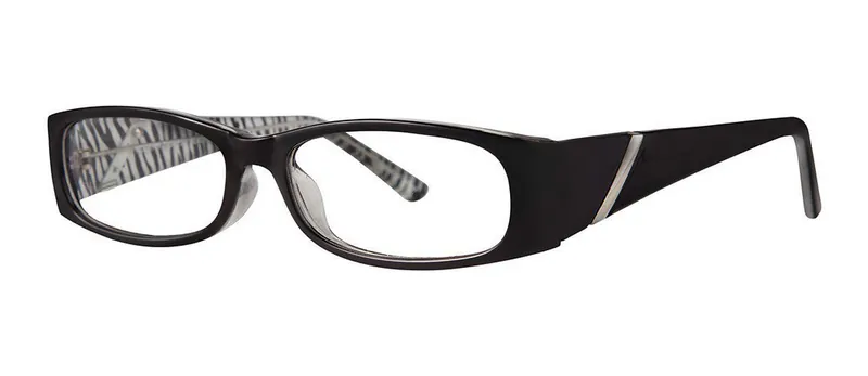 Tigress Black oval prescription eyeglasses, angled view