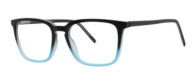 Unreal Black/Blue Matte rectangle prescription eyeglasses, angled view