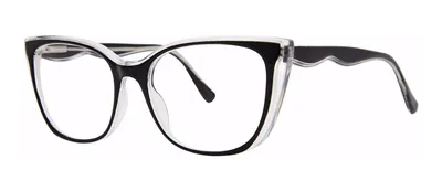 Valentina Black/Crystal cat-eye prescription eyeglasses, angled view