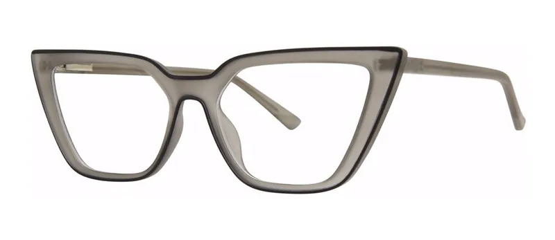 Vintage Black/Grey Matte cat-eye prescription eyeglasses, angled view